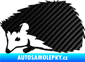 Samolepka Ježek 002 levá 3D karbon černý