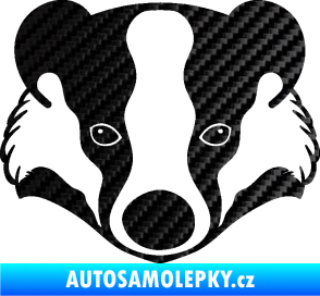 Samolepka Jezevec 001  3D karbon černý