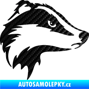 Samolepka Jezevec 002 pravá 3D karbon černý