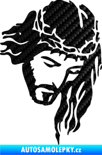 Samolepka Ježíš 003 pravá 3D karbon černý