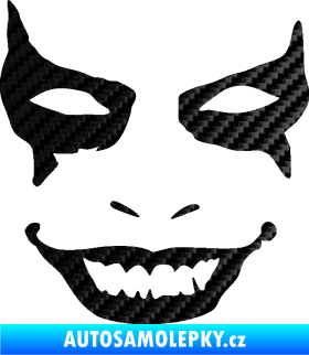Samolepka Joker 004 tvář levá 3D karbon černý