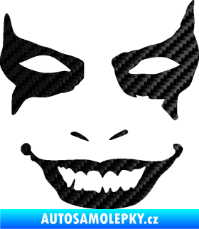 Samolepka Joker 004 tvář pravá 3D karbon černý