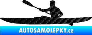 Samolepka Kajakář 003 levá 3D karbon černý