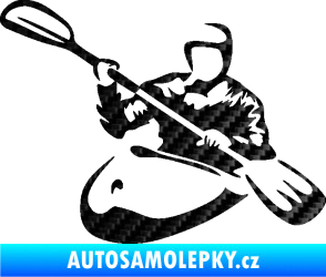 Samolepka Kajakář 004 levá 3D karbon černý