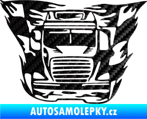 Samolepka Kamion 001 nákladní auto 3D karbon černý