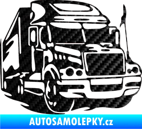 Samolepka Kamion 002 pravá nákladní auto 3D karbon černý