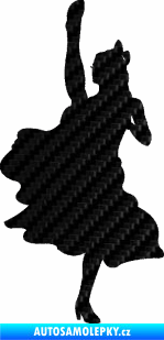 Samolepka Kankán 001 levá tanečnice 3D karbon černý