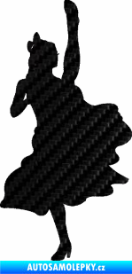 Samolepka Kankán 001 pravá tanečnice 3D karbon černý