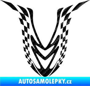 Samolepka Kapota 006 šachovnice 3D karbon černý