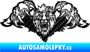 Samolepka Kapota 041 lev 3D karbon černý