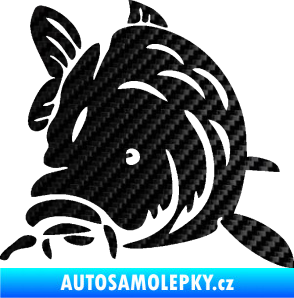 Samolepka Kapr 002 levá 3D karbon černý