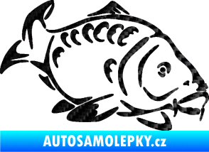 Samolepka Kapr 006 pravá 3D karbon černý