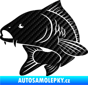 Samolepka Kapr 008 levá 3D karbon černý