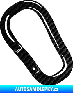 Samolepka Karabina 001 levá alpinismus 3D karbon černý