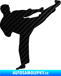 Samolepka Karate 008 pravá 3D karbon černý