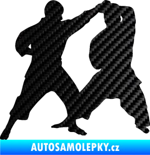 Samolepka Karate 013 levá souboj 3D karbon černý