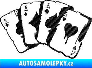Samolepka Karty 004 3D karbon černý
