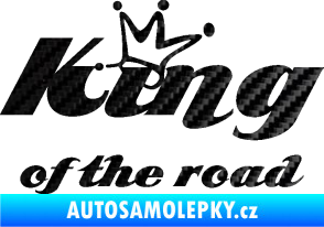 Samolepka King of the road nápis 3D karbon černý