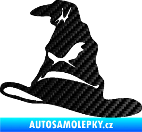 Samolepka Klobouk 001 levá 3D karbon černý