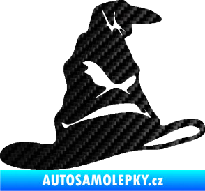 Samolepka Klobouk 001 pravá 3D karbon černý