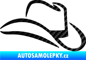 Samolepka Klobouk 002 pravá 3D karbon černý