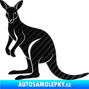 Samolepka Klokan 005 levá 3D karbon černý