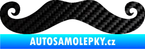 Samolepka Knír 001 movember, moustache styl 3D karbon černý