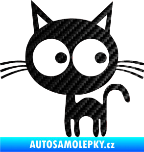 Samolepka Kočička 001 levá 3D karbon černý