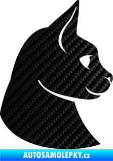 Samolepka Kočka 006 pravá 3D karbon černý
