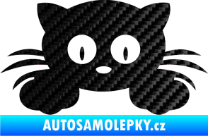 Samolepka Kočka 007 levá 3D karbon černý