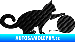 Samolepka Kočka 011 pravá 3D karbon černý