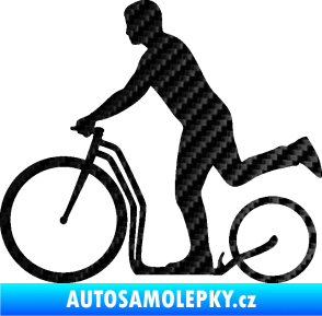 Samolepka Koloběžka 001 levá jízda  3D karbon černý