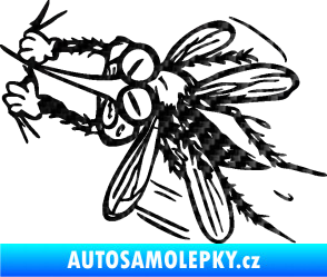 Samolepka Komár 002 levá 3D karbon černý