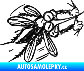 Samolepka Komár 002 pravá 3D karbon černý