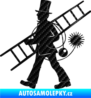 Samolepka Kominík 001 levá 3D karbon černý