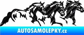 Samolepka Koníci 004 pravá stádo 3D karbon černý