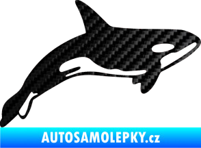 Samolepka Kosatka 001 pravá 3D karbon černý