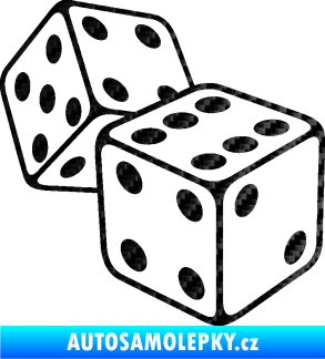 Samolepka Kostky 003 pravá hrací kostky 3D karbon černý