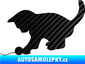 Samolepka Koťátko 001 levá 3D karbon černý