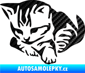 Samolepka Koťátko 003 levá 3D karbon černý