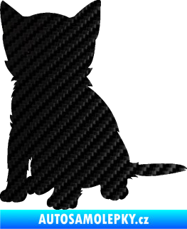 Samolepka Koťátko 005 levá 3D karbon černý