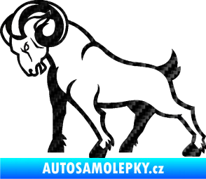Samolepka Kozel 002 levá 3D karbon černý