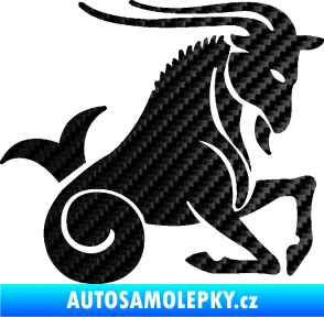 Samolepka Kozoroh 004 pravá 3D karbon černý