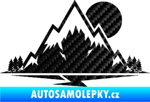 Samolepka Krajina hory 001 pravá 3D karbon černý