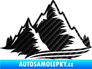 Samolepka Krajina hory 003 levá 3D karbon černý