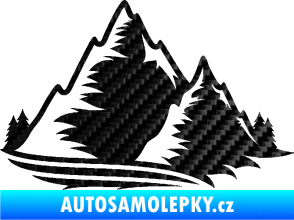 Samolepka Krajina hory 003 pravá 3D karbon černý