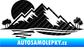 Samolepka Krajina hory 004 levá 3D karbon černý