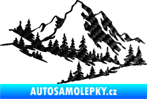 Samolepka Krajina hory 007 levá 3D karbon černý