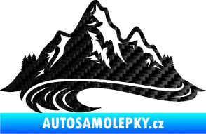Samolepka Krajina hory 008 levá 3D karbon černý