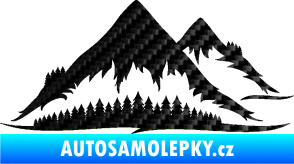 Samolepka Krajina hory 011 pravá 3D karbon černý